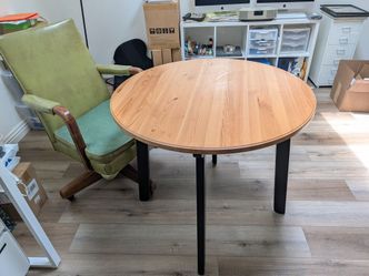 Pine Wood kitchen dining room round table, IKEA Gamlared