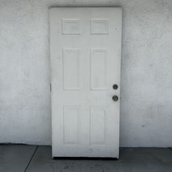 White Six-Panel Exterior Door
