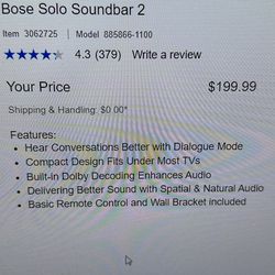 Bose Soundbar Solo 2