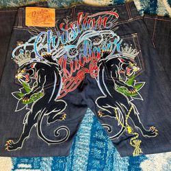 Vintage Y2K Ed Hardy Panther Embroidery Jeans (RARE)