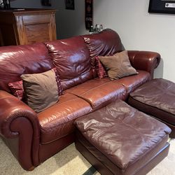 Red Leather Couch And Loveseat 