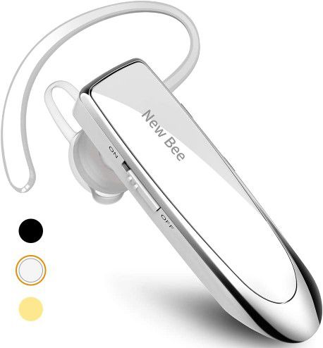 New bee Bluetooth Earpiece V5.0 Wireless Handsfree Headset 24 Hrs Driving Headset 60 Days Standby Time with Noise Canceling Mic Headsetcase for iPhone