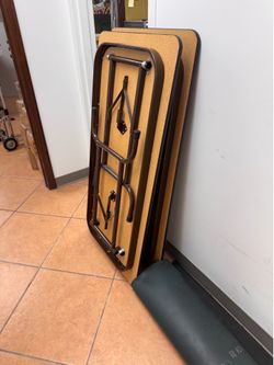 4 foot Brown Wood Folding Table