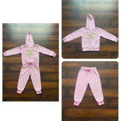 Little Girls Clothes Toddler Matching Set Pink Hooded Sweater And Pants Butterfly Hoodie Size 4T