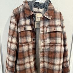 Levi’s Cotton Plaid Sherpa Lined Shacket Men’s Size Medium