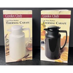 NEW Cooks Club 1 qt. Press Button Thermal Carafe. Keep beverages hot or cold $15 each