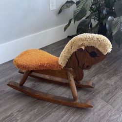 Vintage Wooden Rocking Horse
