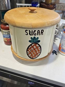 Vintage (1950s) Esmond Puritan Lazy Susan Canister Set, Fruit Themed Kitchen