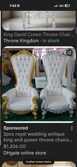 Throne chairs r,e,n,t