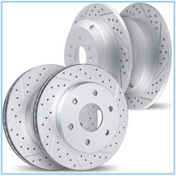 DFC Front and Rear Brake Rotors Fits 2006-2010 Hummer H3