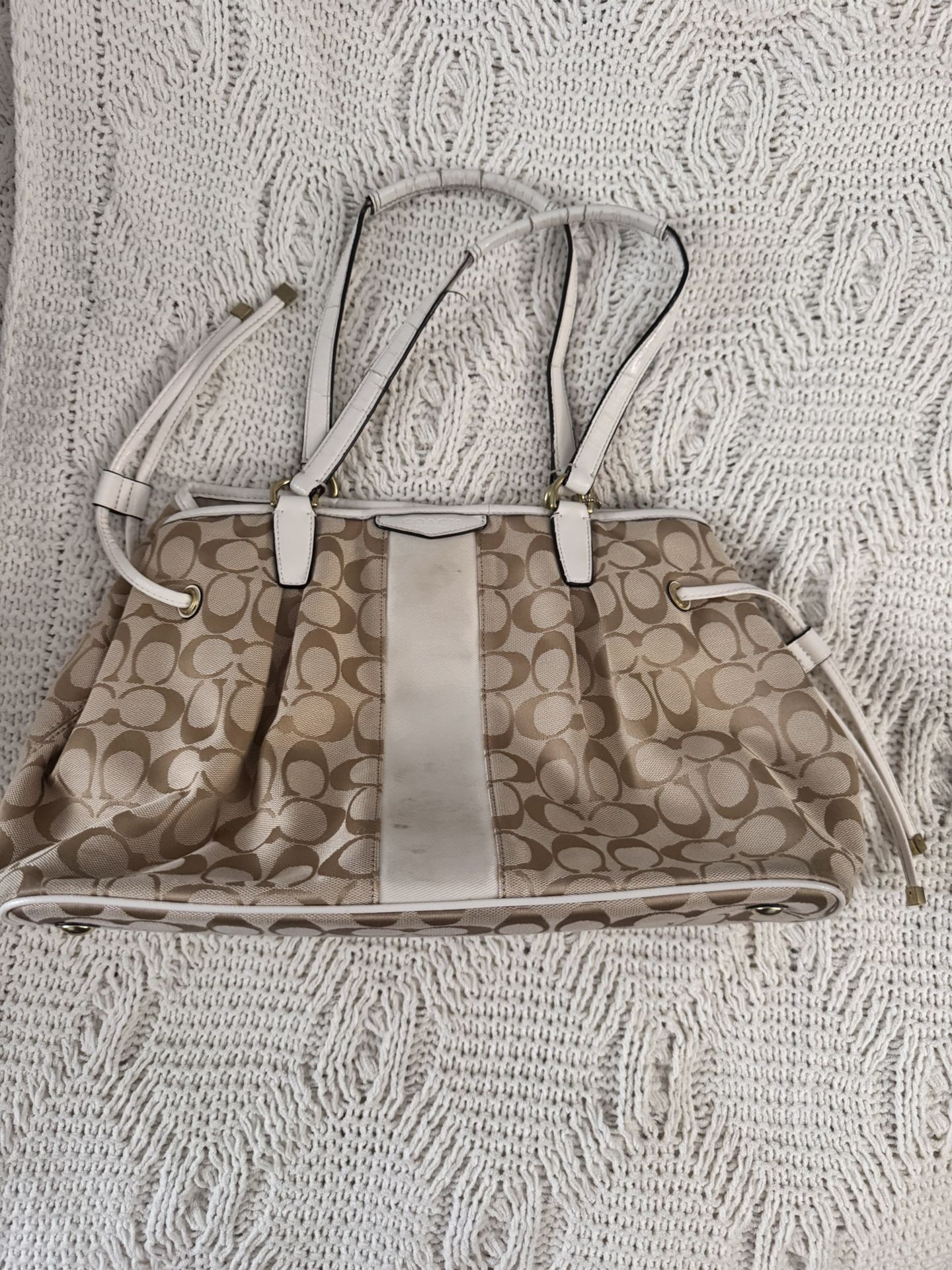 White coach bag
