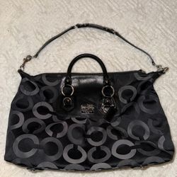 Authentic Coach Madison Op Art Sabrina Satchel Black 13862 - 2-Way Handbag
