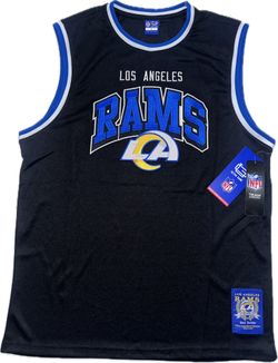 Los Angeles Rams Black Basketball Jersey Mens Large New Embroidered Ultra Game