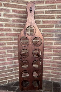 Vintage Mid Century Danish Modern 11-Bottle WINE RACK 36” Don Shoemaker