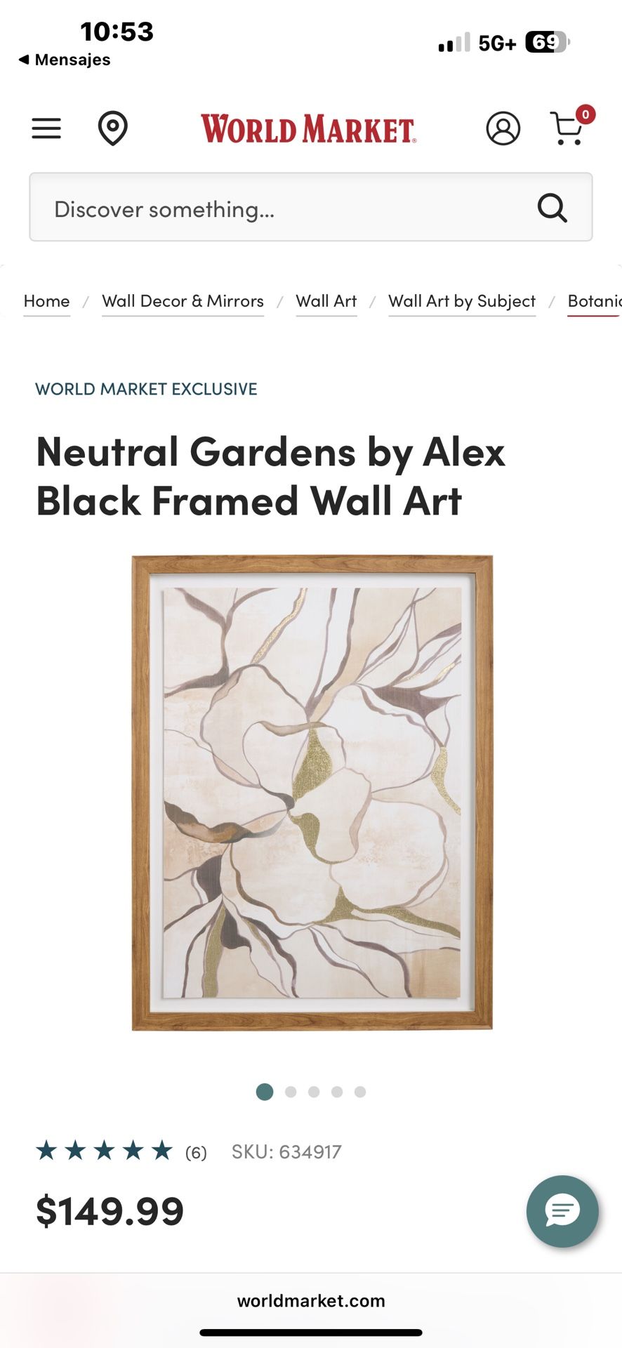 Neutral Gardens by Alex Black Framed Wall Art (cuadro)