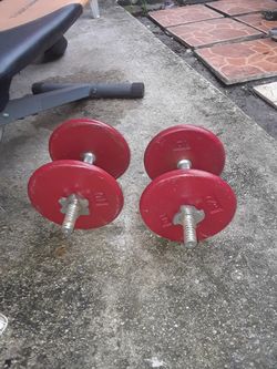 25 lb each solid metal weights total of 50 lb