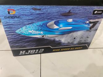 DEERC HJ812 Shark Speed/Racing RC Boat 1:14 Scale Electric Blue White