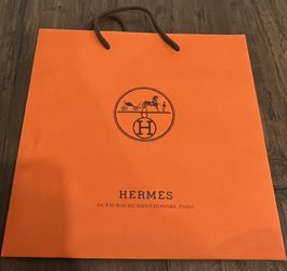 HERMES Small Orange Authentic EMPTY Shopping Bag