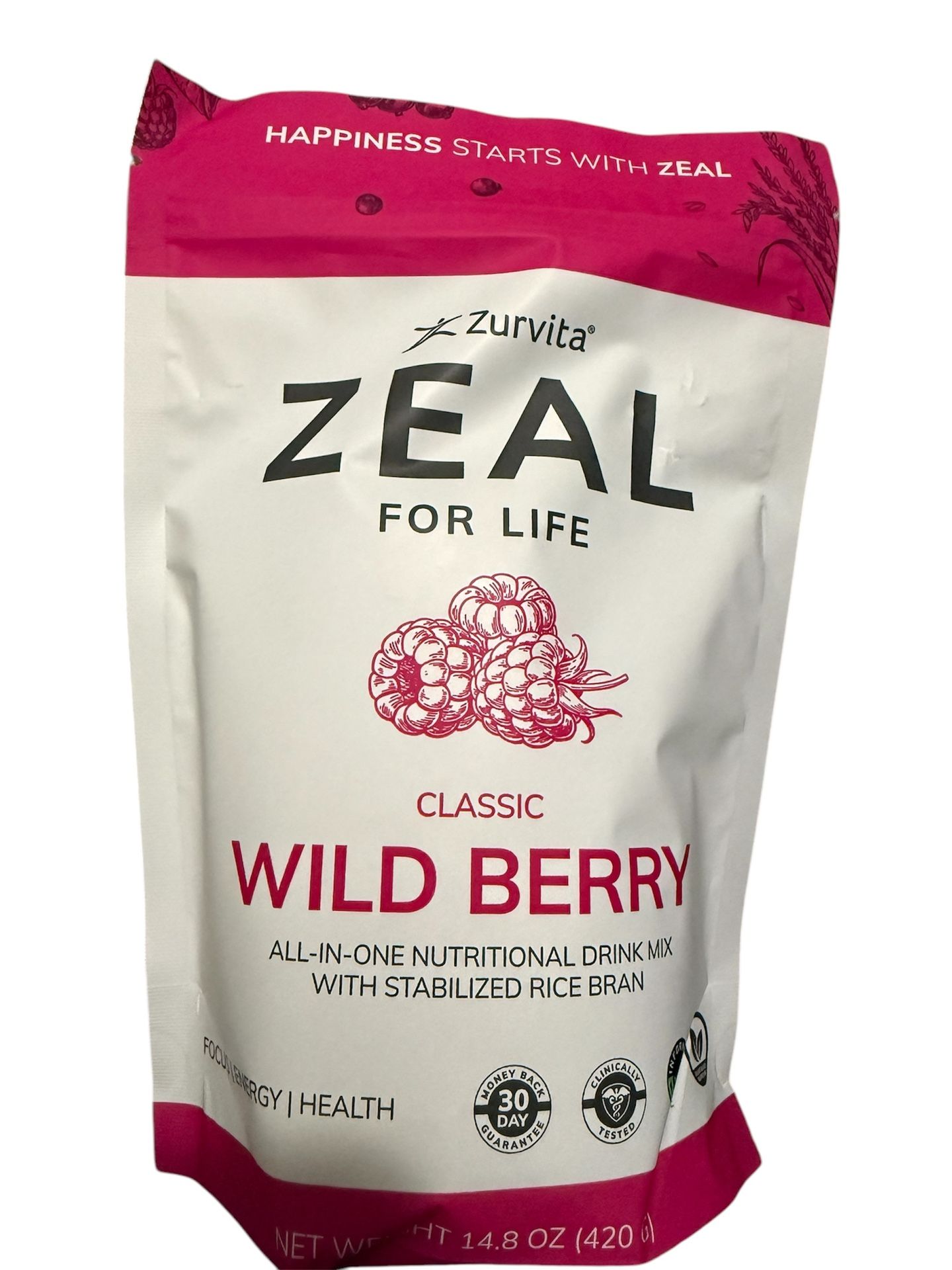 Zurvita Zeal for Life Wild Berry Classic Energy 30-Day Wellness Bag, 420 Grams,