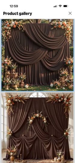 20ft x 10ft Brown Backdrop Curtains, Brown Drapes for Backdrop Draping Fabric Wedding Birthday Party Baby Bridal Shower Graduation Photo Background