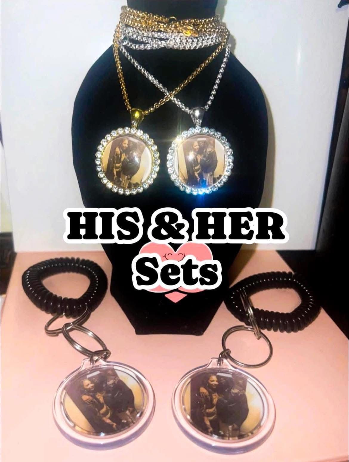 Valentine’s Bundle -His & Her Photo Necklace sets-