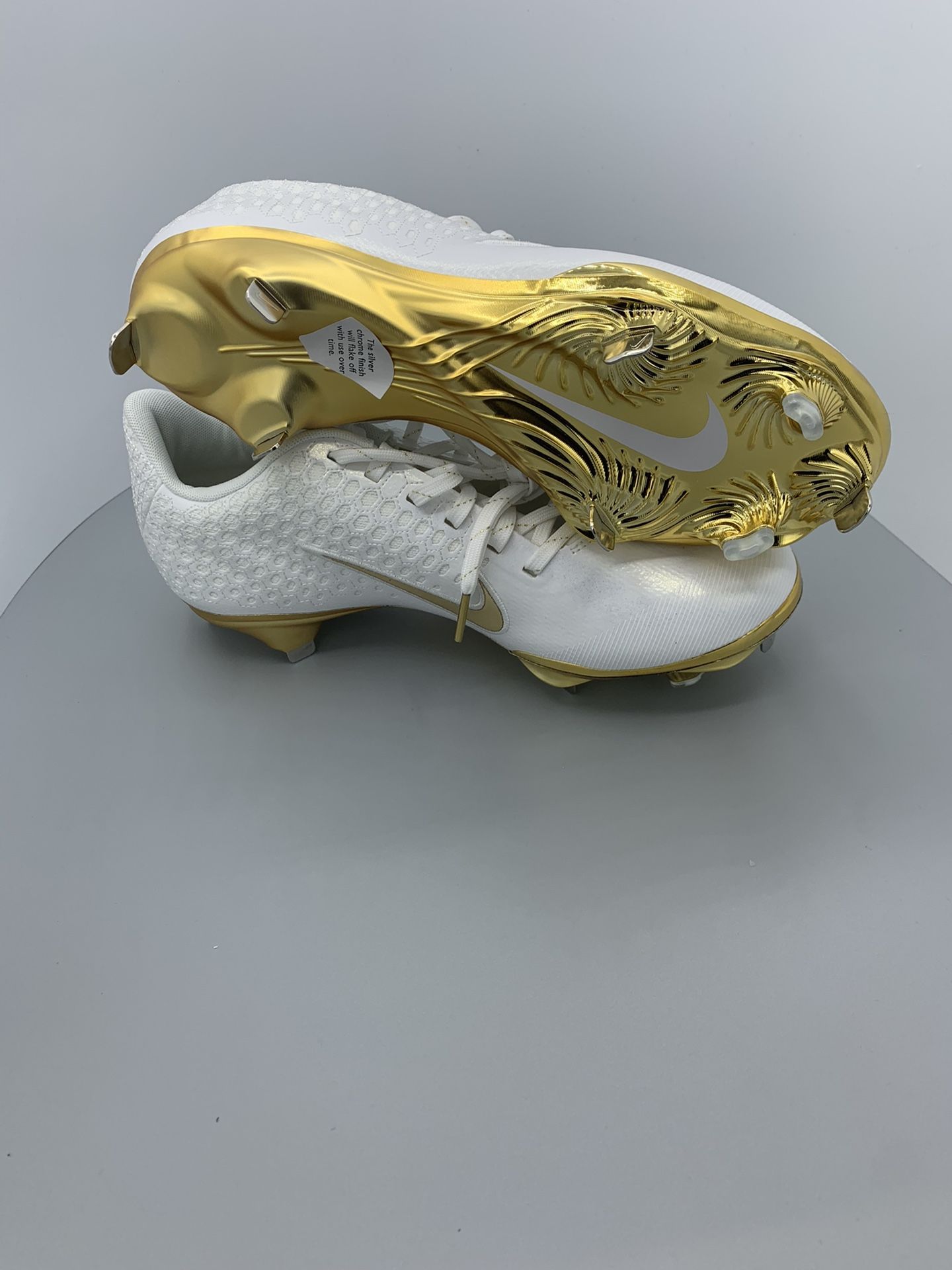 Nike Men US 8 Lunar Vapor Ultrafly Elite 2 Baseball Cleats White/Gold AO7946-104 Lunar Vapor Ultrafly Elite 2 Mens Baseball Cleat Ao7946 104  main image 2