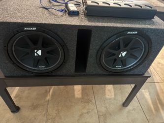 Speakers with box plus amplifier