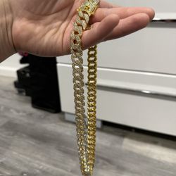 24 Inch Gold Plated Iced Out Necklace Chain