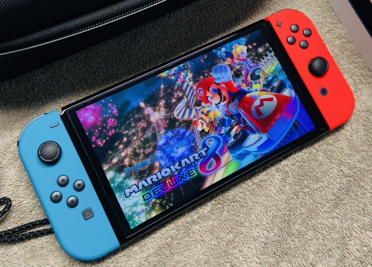 Nintendo Switch OLED Model Handheld Console 64GB Red/Blue Tested