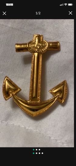Vintage Naval 1/20 10K Gold Filled Anchor Pin By Blackinton 1-7/16 Tall