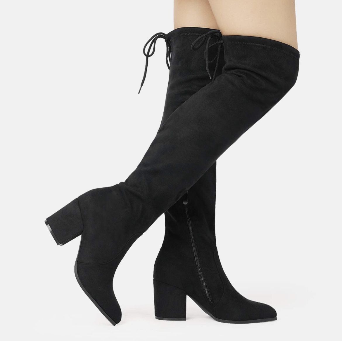 DREAM PAIRS Women’s Thigh High Boots Over the knee Stretch Block Heel Fashion Long Boots
