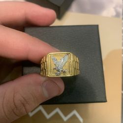 Gold STAINLESS STEEL Ring Size 10