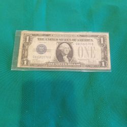 Silver dollar 1928 Blue seal $ 50