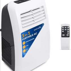 Portable AC Unit – SereneLife 8,000 BTU, 3-in-1 w/ Dehumidifier & Fan, Like New, Remote & Window Kit Included
