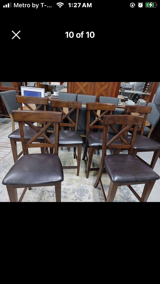 Set Of 6 Tall Chairs 