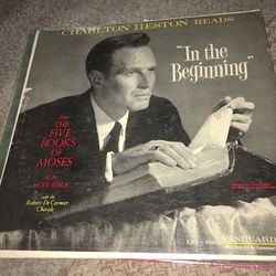 Charlton Heston Reads; In The Beginning– Vintage Full Length LP Record – 33.3