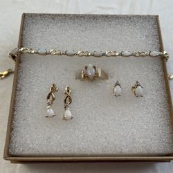 Opal Ring, Bracelet, Earrings