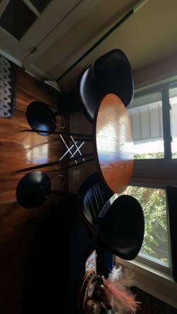 Wood dinning table with 2 chairs