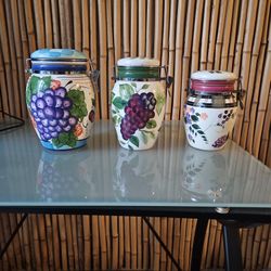 Ceramic Hand Painted Jars