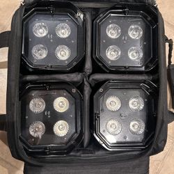 ADJ Element HEX Battery Powered Wireless  LED Up Lights - 4 Pack With Case & IR Remote