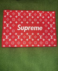 Red LV x Supreme custom rug