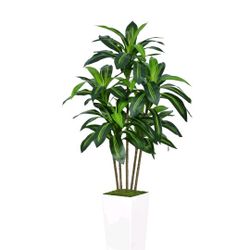 BRAND NEW..ASTIDY Artificial Dracaena Tree 5FT - Faux Tree with White Tall Planter - Fake TBRAND NEW..ASTIDY Artificial Dracaena Tree 5FT - Faux Tree 