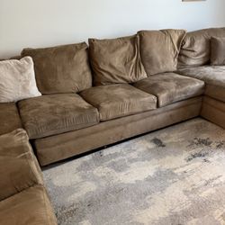 Large Brown Sectional Couch 