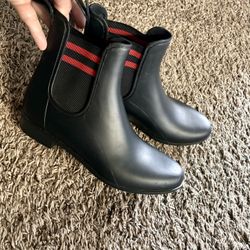 Plastic Boots Women Water Proof  Black Like New Size 8