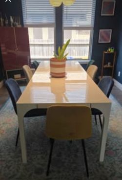 CB2 Aqua Virgo Dining Table 100"