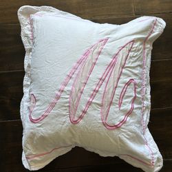 Girls Room  Decorative Letter M Pillow 