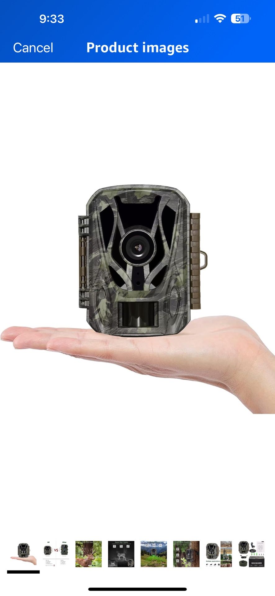 JOH Mini Trail Camera, 24MP, 1080P, 0.1s Trigger Speed Motion Activated, Super Night Vision with Gam