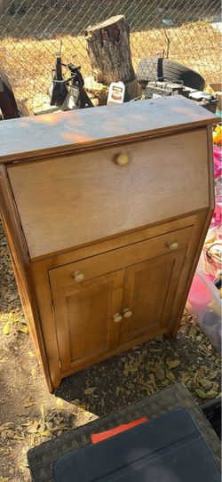 Wooden Secretary Desk Cabinet