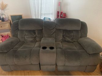 Grey recliner couch