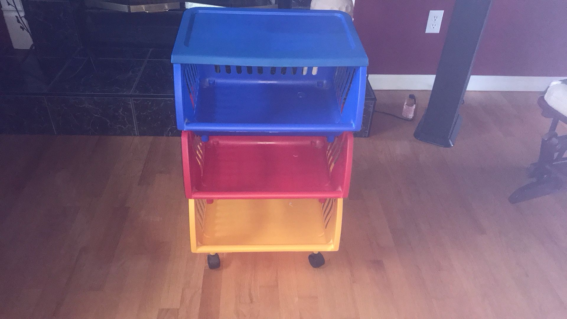 Storage Bin On Wheels Made Of Plastic For Kids Room 